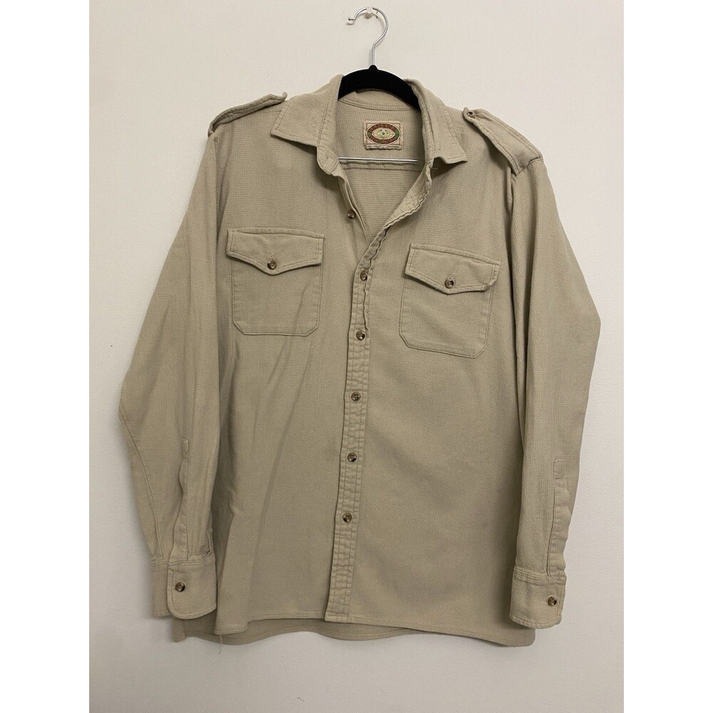 Vintage 80s Banana Republic Button Down Shirt Men’s L Cotton Safari Work Utility